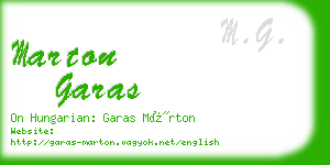 marton garas business card